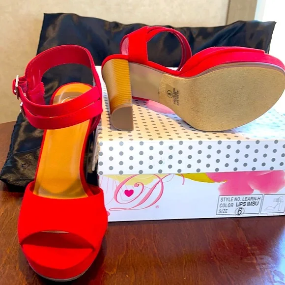 Delicious Red Platform Heels - Picture 2 of 7